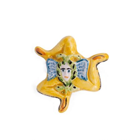 Ceramica di Caltagirone esclusiva e firmata - il triskele - la trinacria siciliana